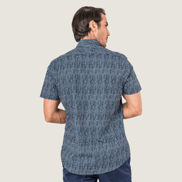 Camisa Manga Corta Sólida Azul Marino Navtech Hombre – Nautica