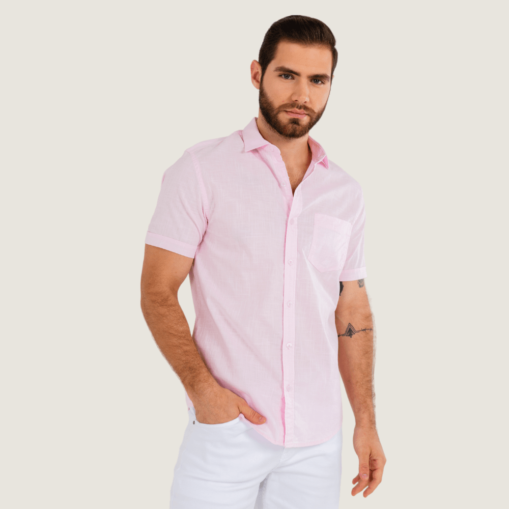 Camisa Manga Corta Rosado Ref 000pgmc03 ct 00 Alexander superexitoec