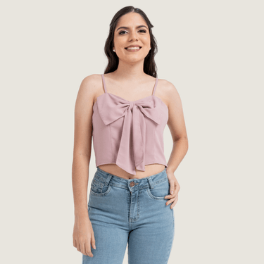 Blusa De Tiras Cuello En V Unicolor Palo Rosa Ref Rafa ct 04 Cladmur superexitoec